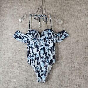 Abercrombie & Fitch Ruffled Off The Shoulder One Piece Swim Suit Womens XS
